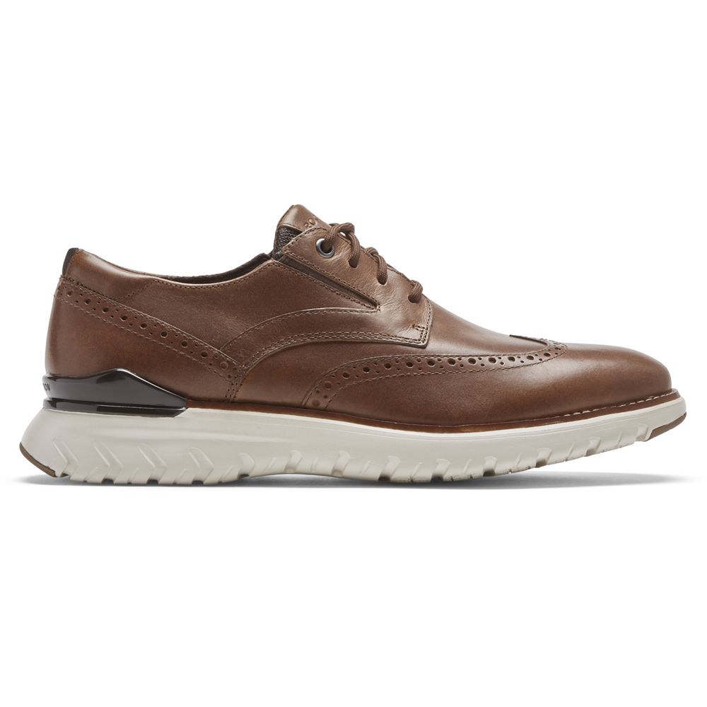 Sapatos Oxford Homem Rockport Total Motion Sport Wingtip Marrom,Portugal HXKFQ-9052